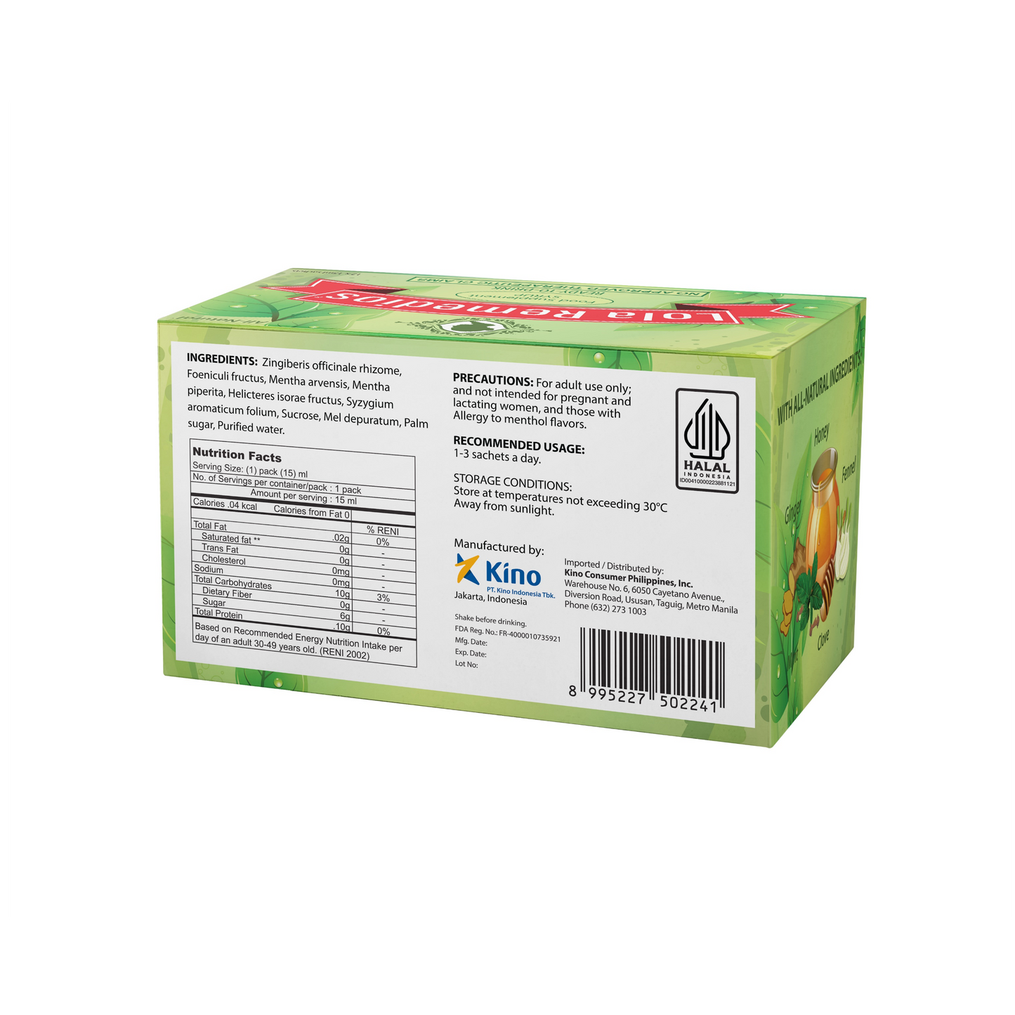 Lola Remedios Food Supplement Syrup Box (15ml x 30)