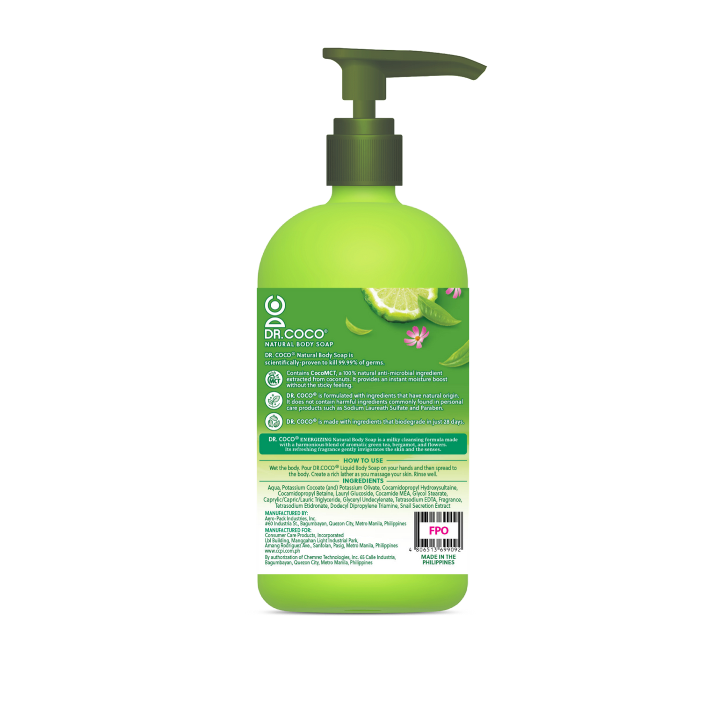 Dr. Coco Liquid Body Soap Green Tea Medley 500ml
