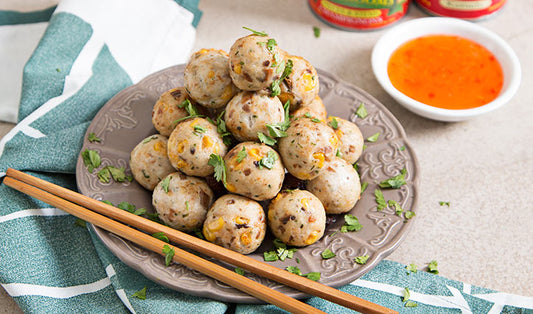 Corn and Mushroom Chicken Balls