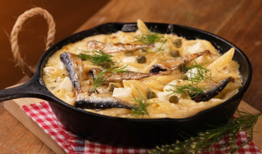 Five Cheese Spanish Sardine Cream Penne Pasta