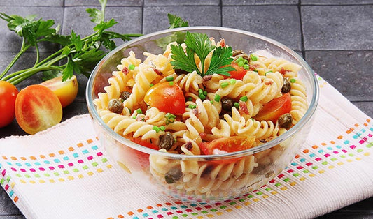 Fusilli Pasta with Anchovy Caper Sauce