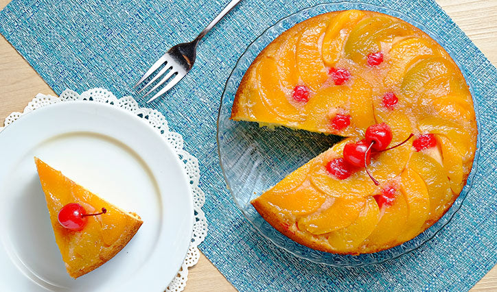 Upside Down Peach Cake