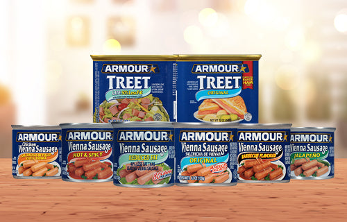 Family Shot of America's Number 1 canned Meat Armour Star this includes a wide variety of vienna sausage flavors and luncheon meats