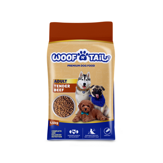 Woof n' Tail Tender Beef Kibbles (1.5kg)