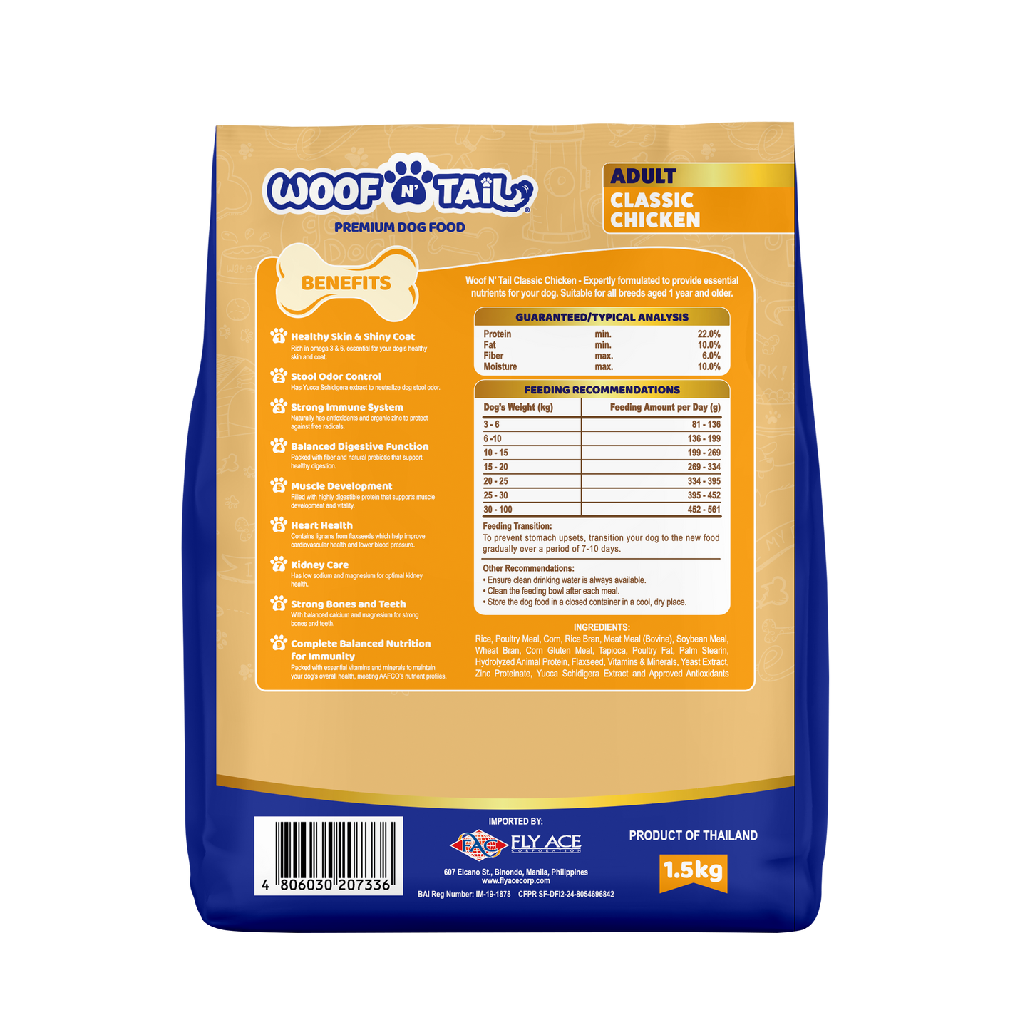 Woof n' Tail Classic Chicken Kibbles (1.5kg)