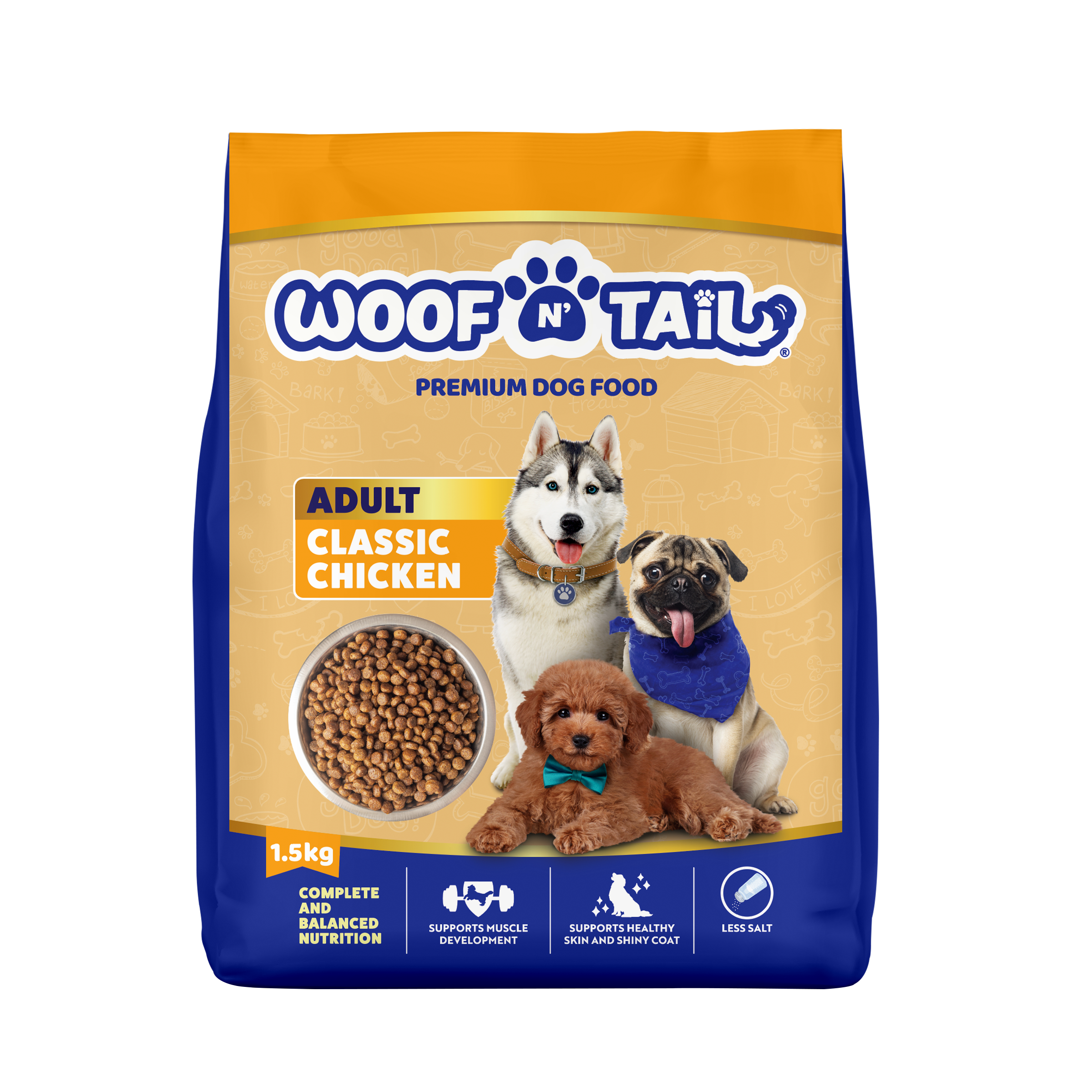 Woof n' Tail Classic Chicken Kibbles (1.5kg)