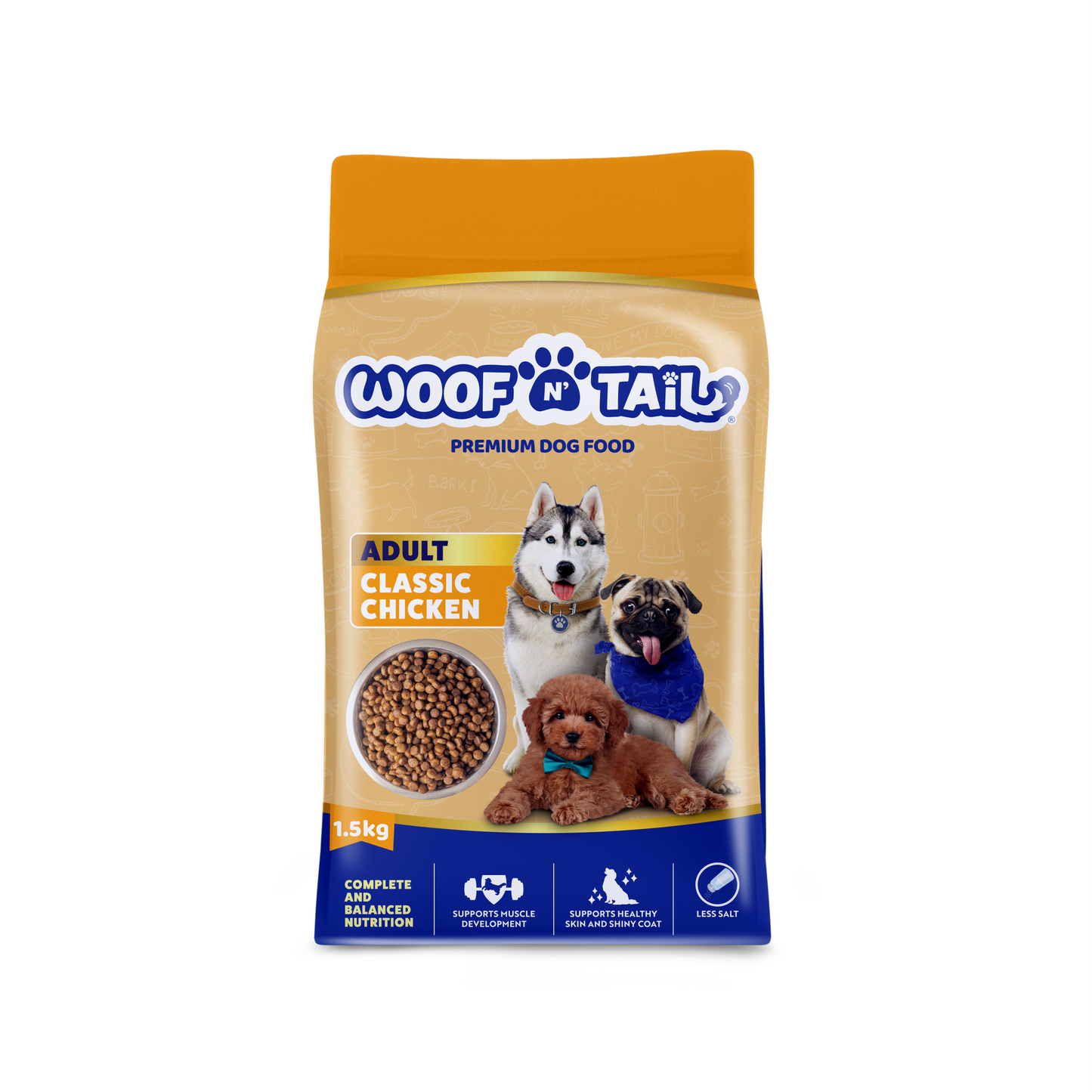 Woof n' Tail Classic Chicken Kibbles (1.5kg)
