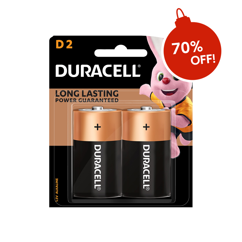 Duracell D Coppertop (2s Pack)
