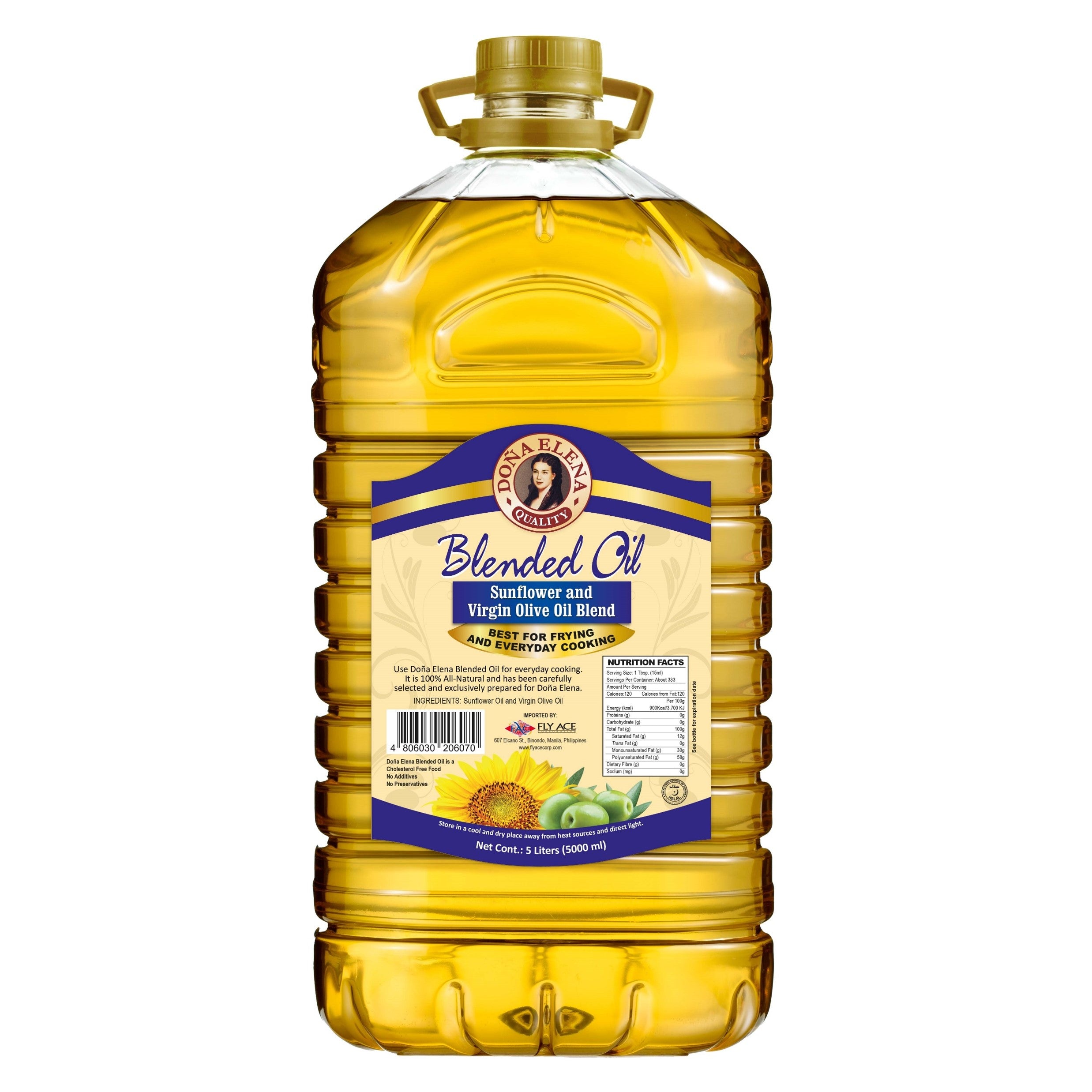 Dona Elena Blended Oil (Sunflower & Virgin Olive Oil) (5L)