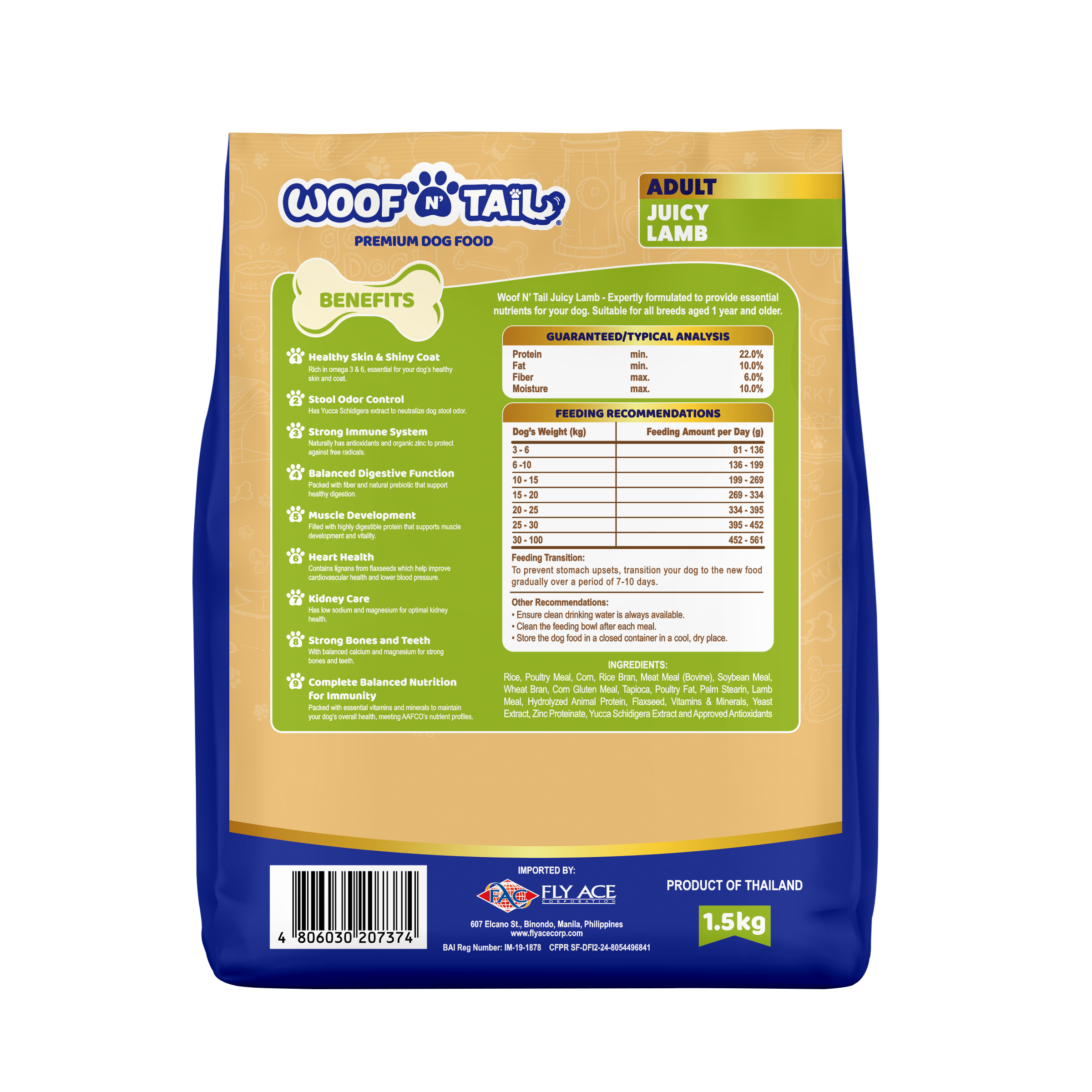 Woof n' Tail Juicy Lamb Kibbles (1.5kg)