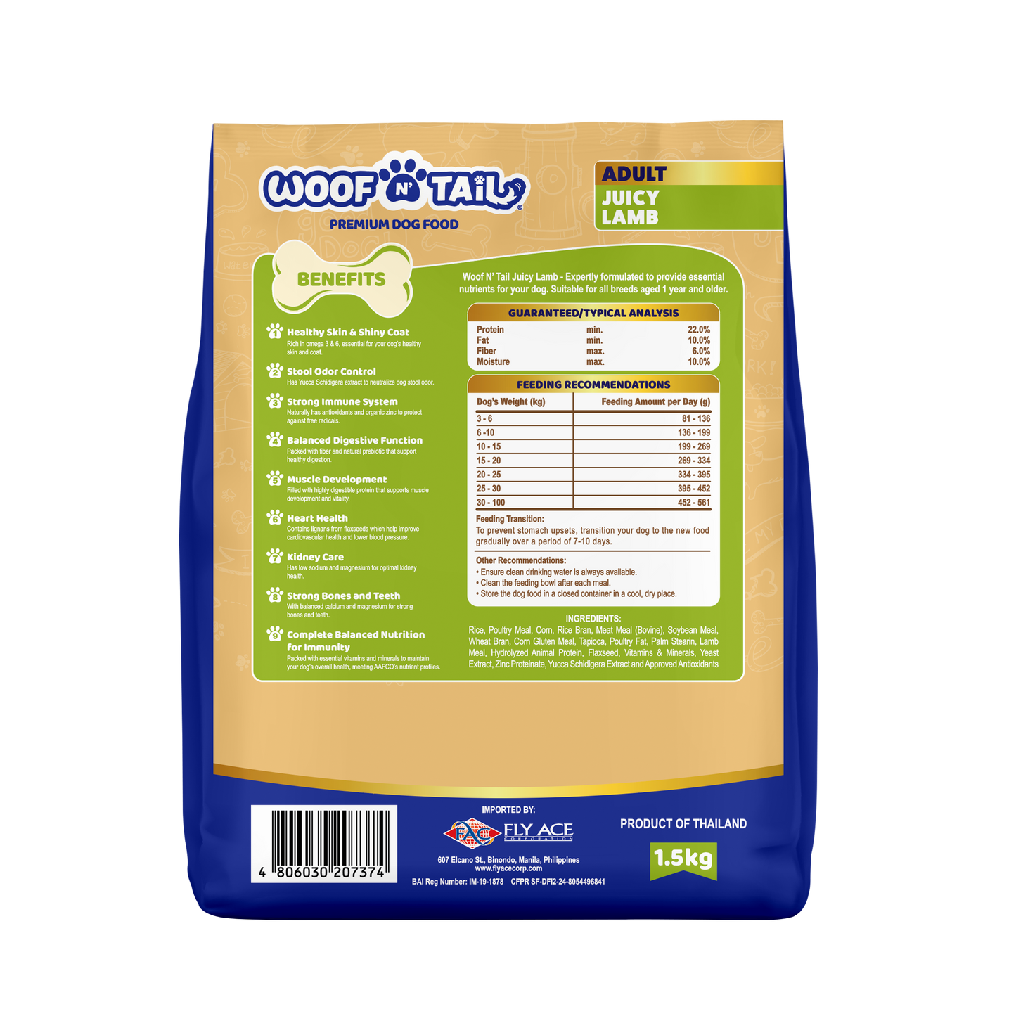 Woof n' Tail Juicy Lamb Kibbles (1.5kg)