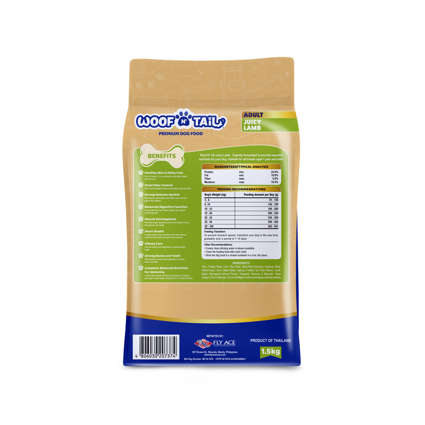 Woof n' Tail Juicy Lamb Kibbles (1.5kg)