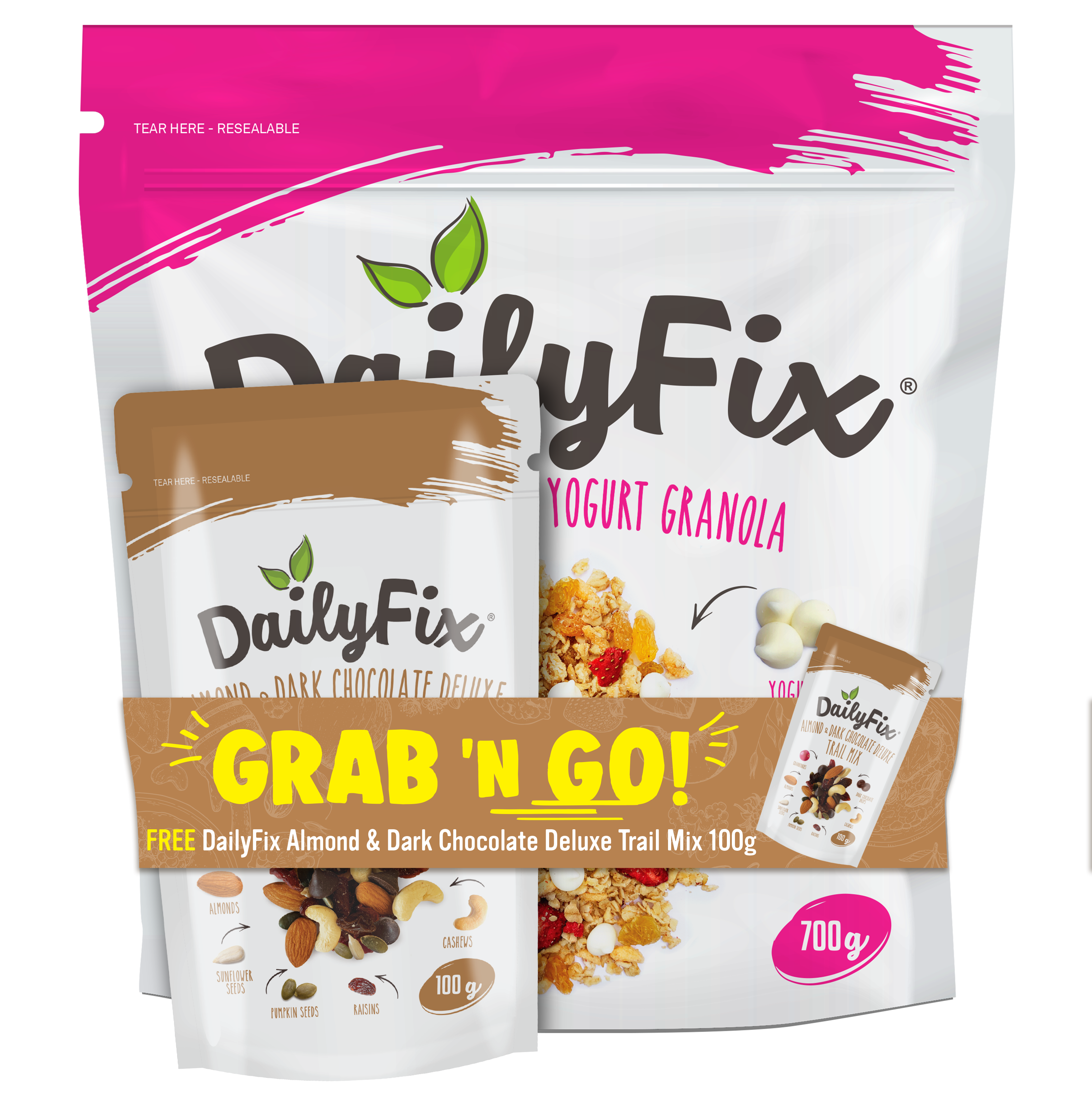 DailyFix Grab 'n Go (Strawberry Yoghurt + Almond & Dark Chocolate)